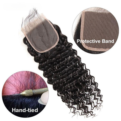 Deep Wave Lace Closure 4*4 HD Closure Piece Deep Weave Lace Closure