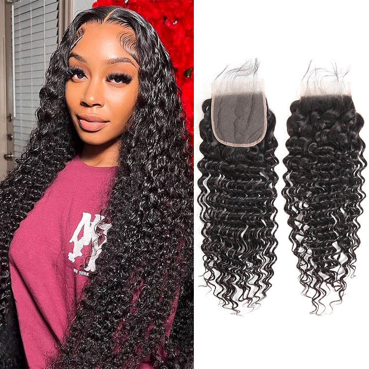 Deep Wave Lace Closure 4*4 HD Closure Piece Deep Weave Lace Closure