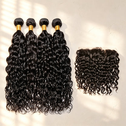 Wet And Wavy Human Hair Weave Bundles Luma Hair Malaysian Virgin Hair Water Wave Natural Hair