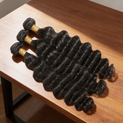 Loose Deep Curly Hair Indian Hair Weave Bundles Wavy Hair Virgin Human Hair Extension