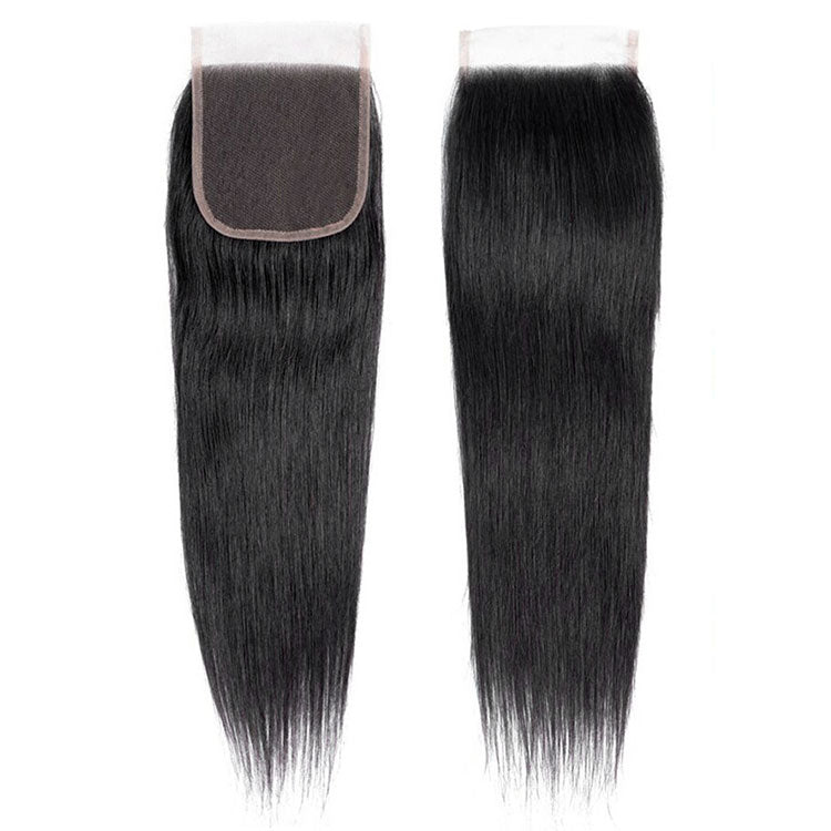 Straight 4*4 Transparent Lace Closure Natural Black Human Hair Real HD Lace Hair Closure