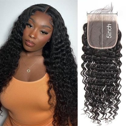 Body Wave Hair 5x5 Inch HD Lace Closure Brazilian Curly Closure With Baby Hair Transparent Lace Closure