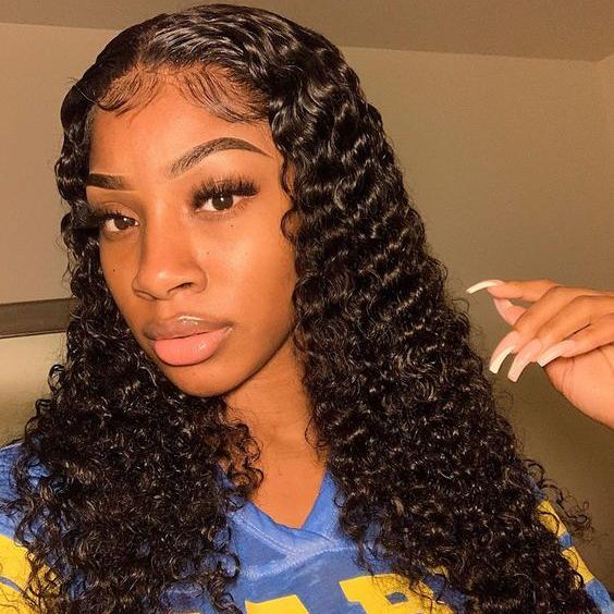 Deep Wave Peruvian Hair 1 Bundle High Quality Peruvian Virgin Hair Deep Curly Remy Human Hair Weave