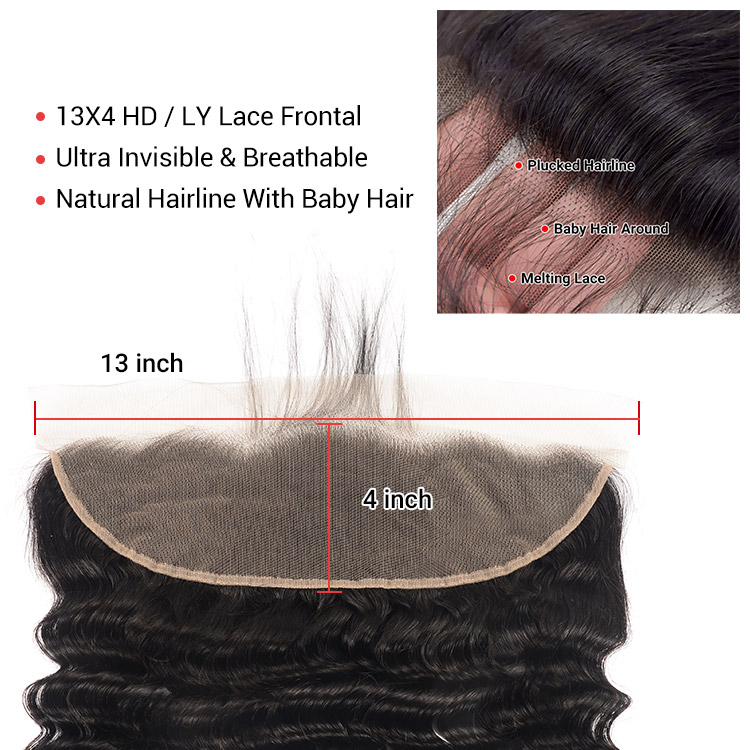 Loose Deep Wave 13x4 Transparent & HD Lace Frontal Virgin Hair Malaysian Curly Hair 13×4 HD Full Lace Frontal Closures Curly Weave Hairstyles