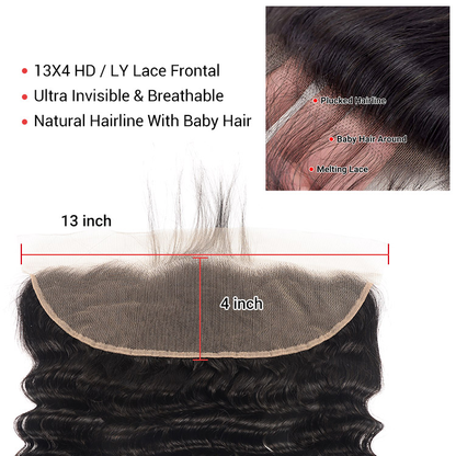Loose Deep Wave 13x4 Transparent & HD Lace Frontal Virgin Hair Malaysian Curly Hair 13×4 HD Full Lace Frontal Closures Curly Weave Hairstyles