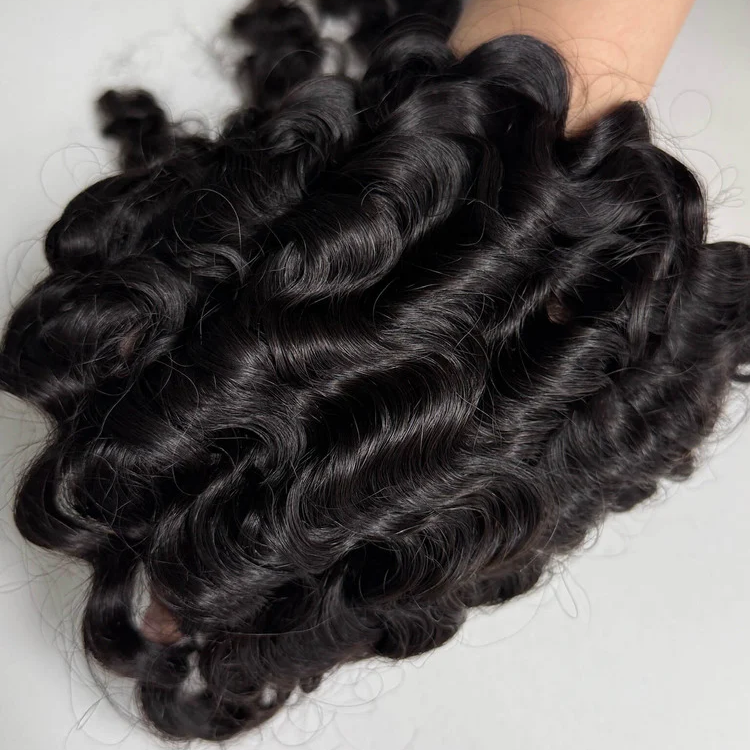 Burmese Curly Human Hair Bundle 18 Inch, 100% Burmese Virgin Human Hair Bundle