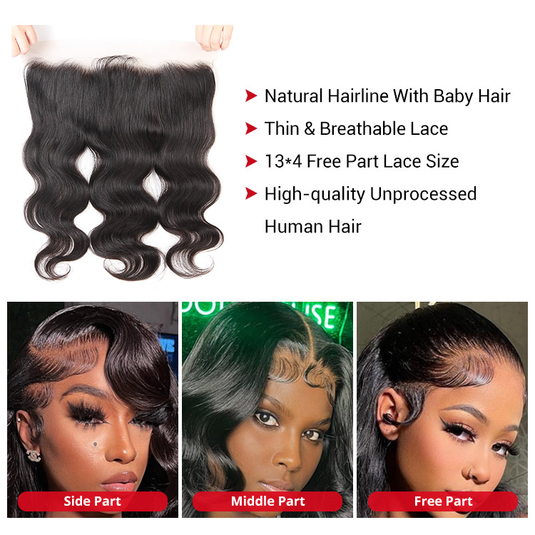 Invisible 13x4 HD Lace Frontal Body Wave Human Hair 13x4 Transparent Lace