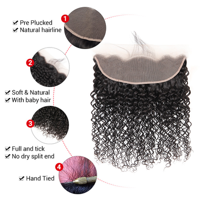 Loose Deep Wave 13x4 Transparent & HD Lace Frontal Virgin Hair Malaysian Curly Hair 13×4 HD Full Lace Frontal Closures Curly Weave Hairstyles