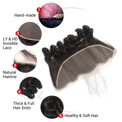 Loose Deep Wave 13x4 Transparent & HD Lace Frontal Virgin Hair Malaysian Curly Hair 13×4 HD Full Lace Frontal Closures Curly Weave Hairstyles