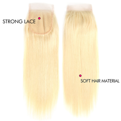 #613 Blonde Straight Virgin Hair with Transparent & HD 13*4 Lace Frontal Closure