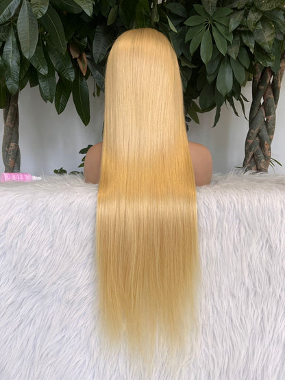 613 Blonde Long Straight and Body Wave Human Hair Super Invisible Lace Front Wigs