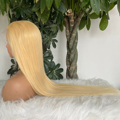 613 Blonde Long Straight and Body Wave Human Hair Super Invisible Lace Front Wigs