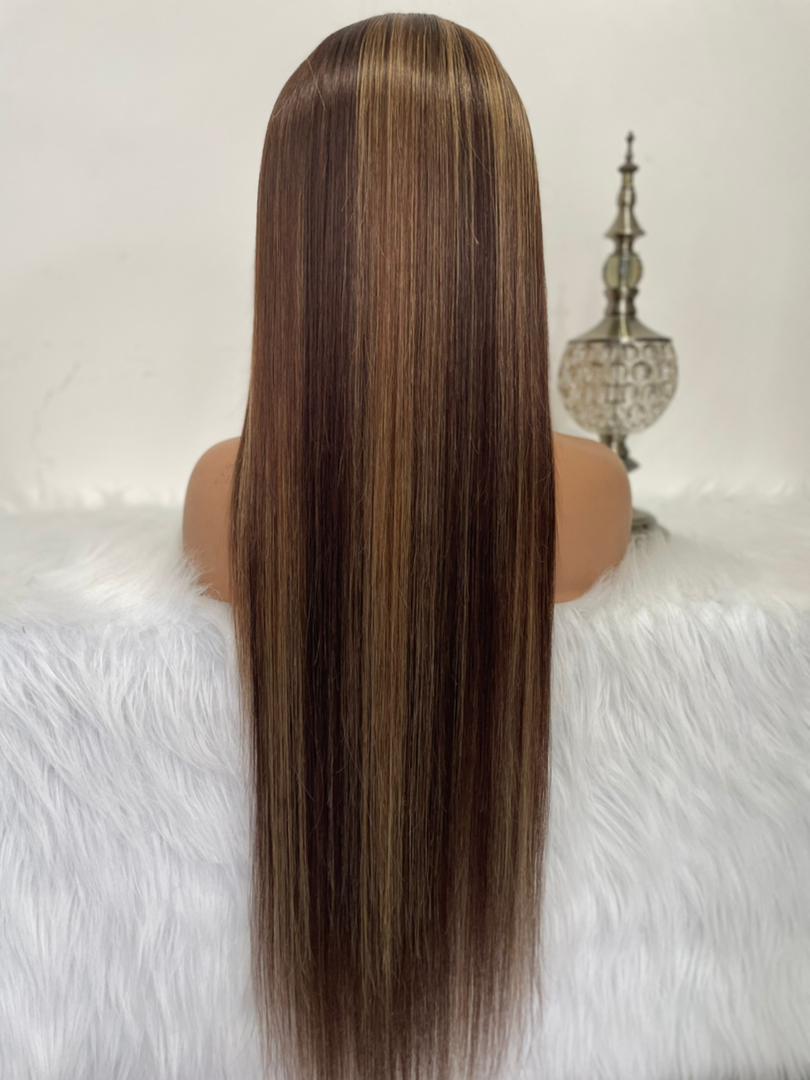 Pre-Styled Straight Highlight Wig Glueless 13x4 Body Wavy Lace Front Wig