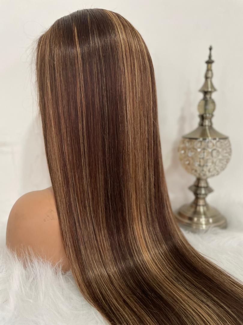 Pre-Styled Straight Highlight Wig Glueless 13x4 Body Wavy Lace Front Wig