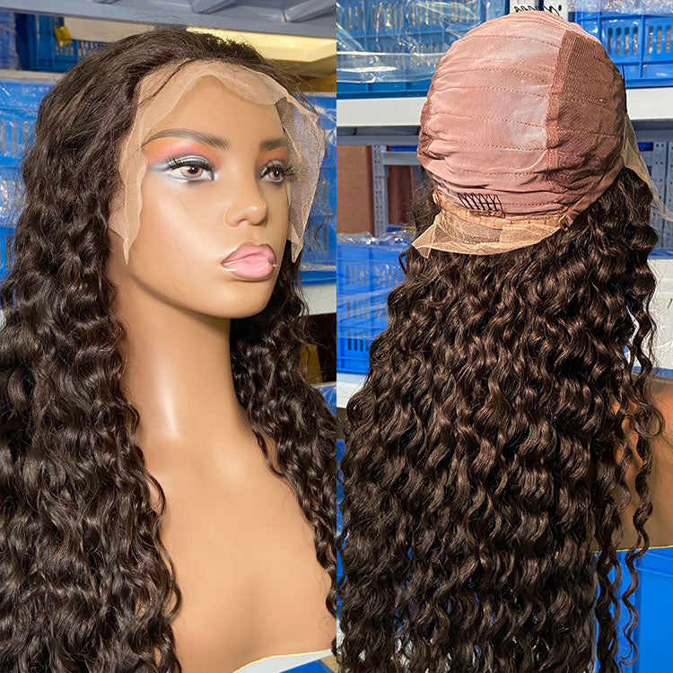 HD Wigs Lace Closure Wigs Transparent Water Wave 13*4 Invisible Wigs