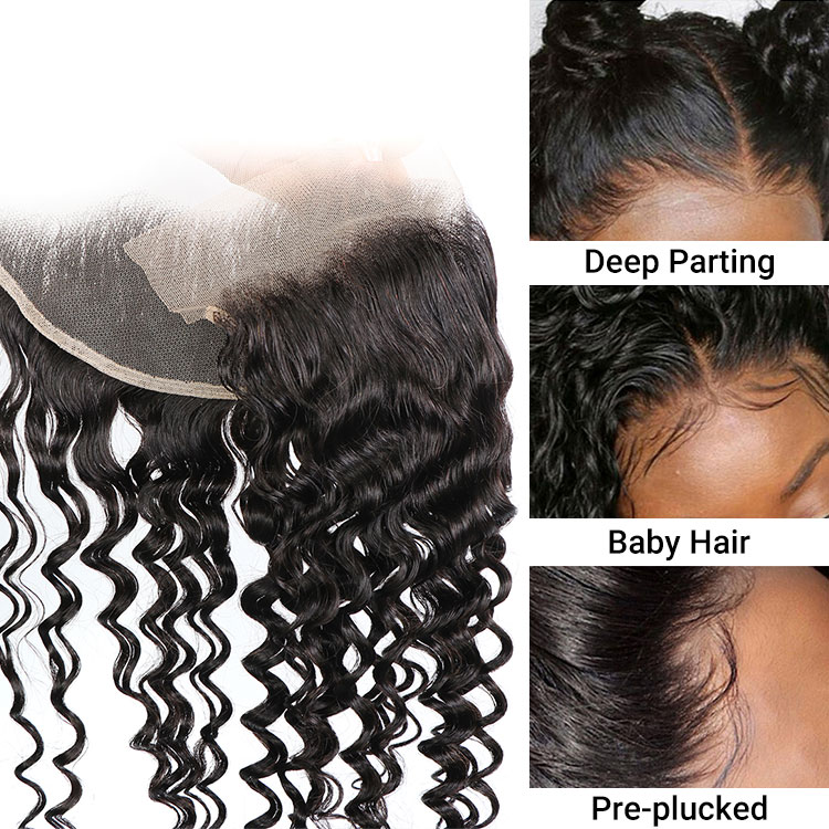 Loose Deep Wave 13x4 Transparent & HD Lace Frontal Virgin Hair Malaysian Curly Hair 13×4 HD Full Lace Frontal Closures Curly Weave Hairstyles