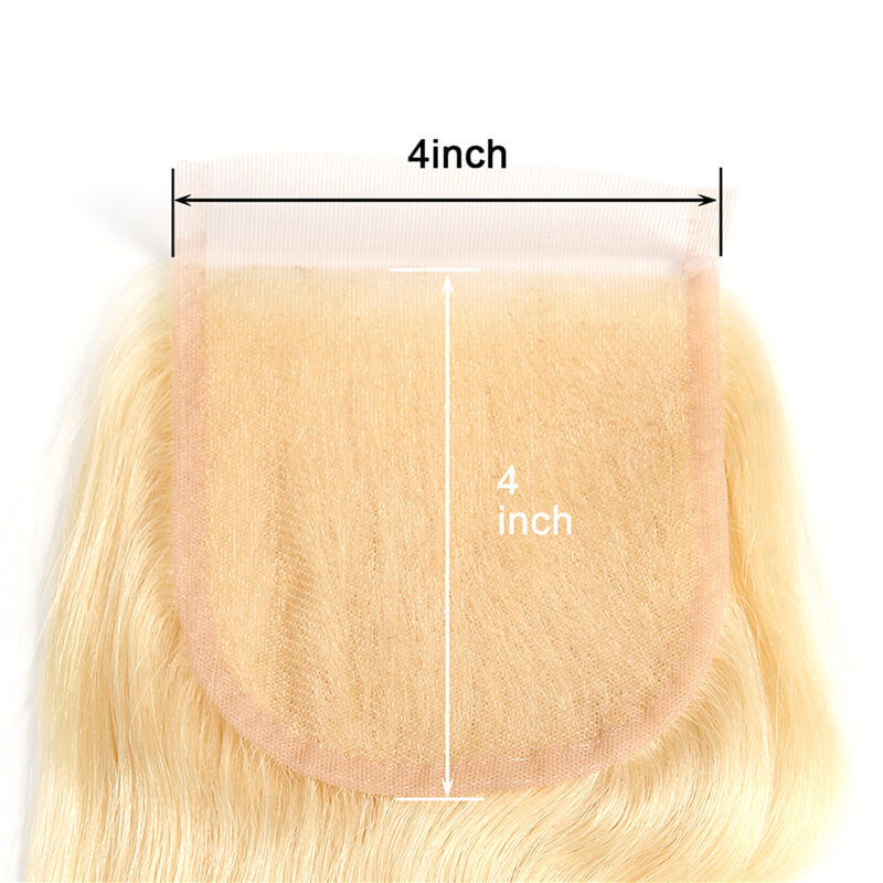 #613 Blonde Straight Virgin Hair with Transparent & HD 13*4 Lace Frontal Closure