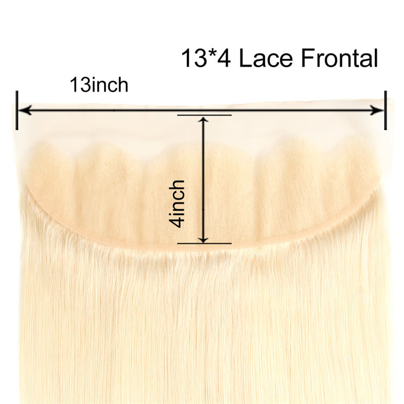 #613 Blonde Straight Virgin Hair with Transparent & HD 13*4 Lace Frontal Closure
