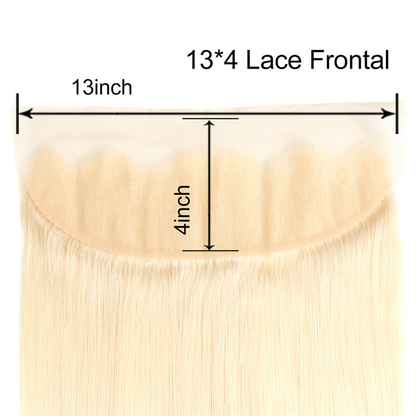 #613 Blonde Straight Virgin Hair with Transparent & HD 13*4 Lace Frontal Closure