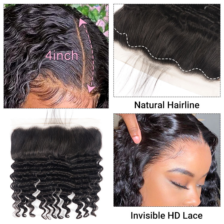Loose Deep Wave 13x4 Transparent & HD Lace Frontal Virgin Hair Malaysian Curly Hair 13×4 HD Full Lace Frontal Closures Curly Weave Hairstyles