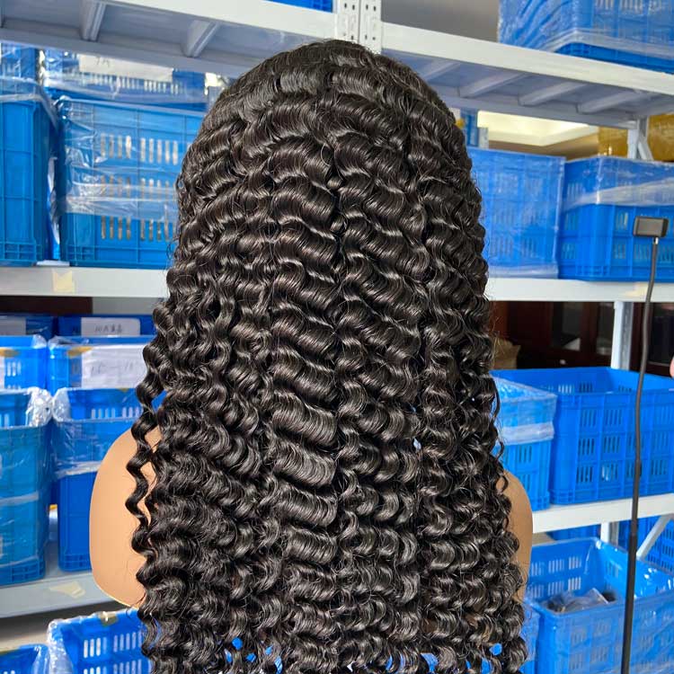Deep Curly 13x4 HD Invisible Lace Frontal Wig – Wholesale Transparent Lace Human Hair Wig for Women