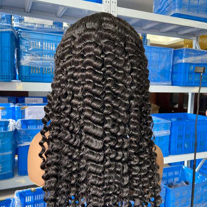 Deep Curly 13x4 HD Invisible Lace Frontal Wig – Wholesale Transparent Lace Human Hair Wig for Women