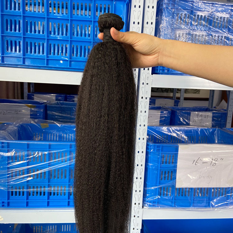 Kinky Straight Hair Indian Virgin Hair 3 Bundles High Quality Virgin Human Hair Yaki Straight Hair