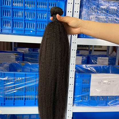 Kinky Straight Hair Indian Virgin Hair 3 Bundles High Quality Virgin Human Hair Yaki Straight Hair